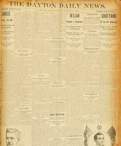 The first issue of the Dayton Daily News is published on August 22, 1898.